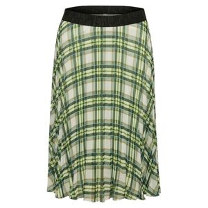 KAREN by SIMONSEN Sea Spray Green Allover Pleated Plaid Skirt Fully Lined Sz 8